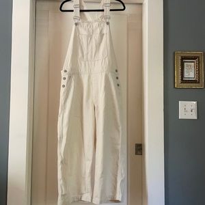 GAP cream denim overalls